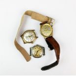 Three gent's vintage wristwatches: Arbor, Nivada and Ingersoll.