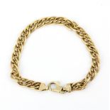 A hallmarked 9ct yellow gold chain bracelet, L. 20cm.