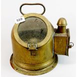 An early 20th C brass ships binnacle, H. 25cm.