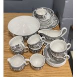 A Wedgwood fleur damask part tea and dinner service.