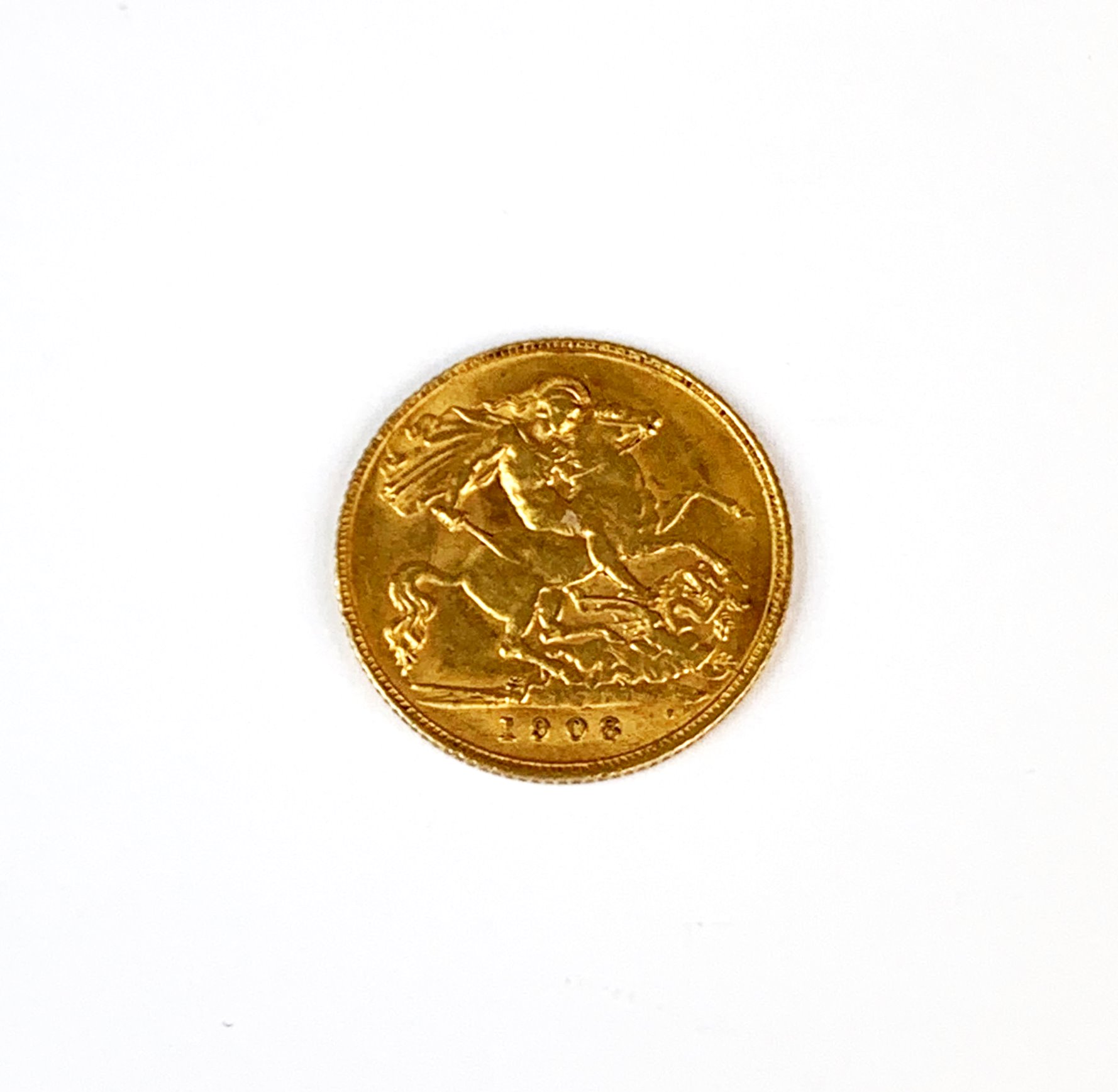 A 1908 half sovereign. - Image 2 of 2