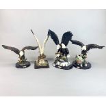 Three Juliana collection and one other resin bird figures, tallest H. 33cm.