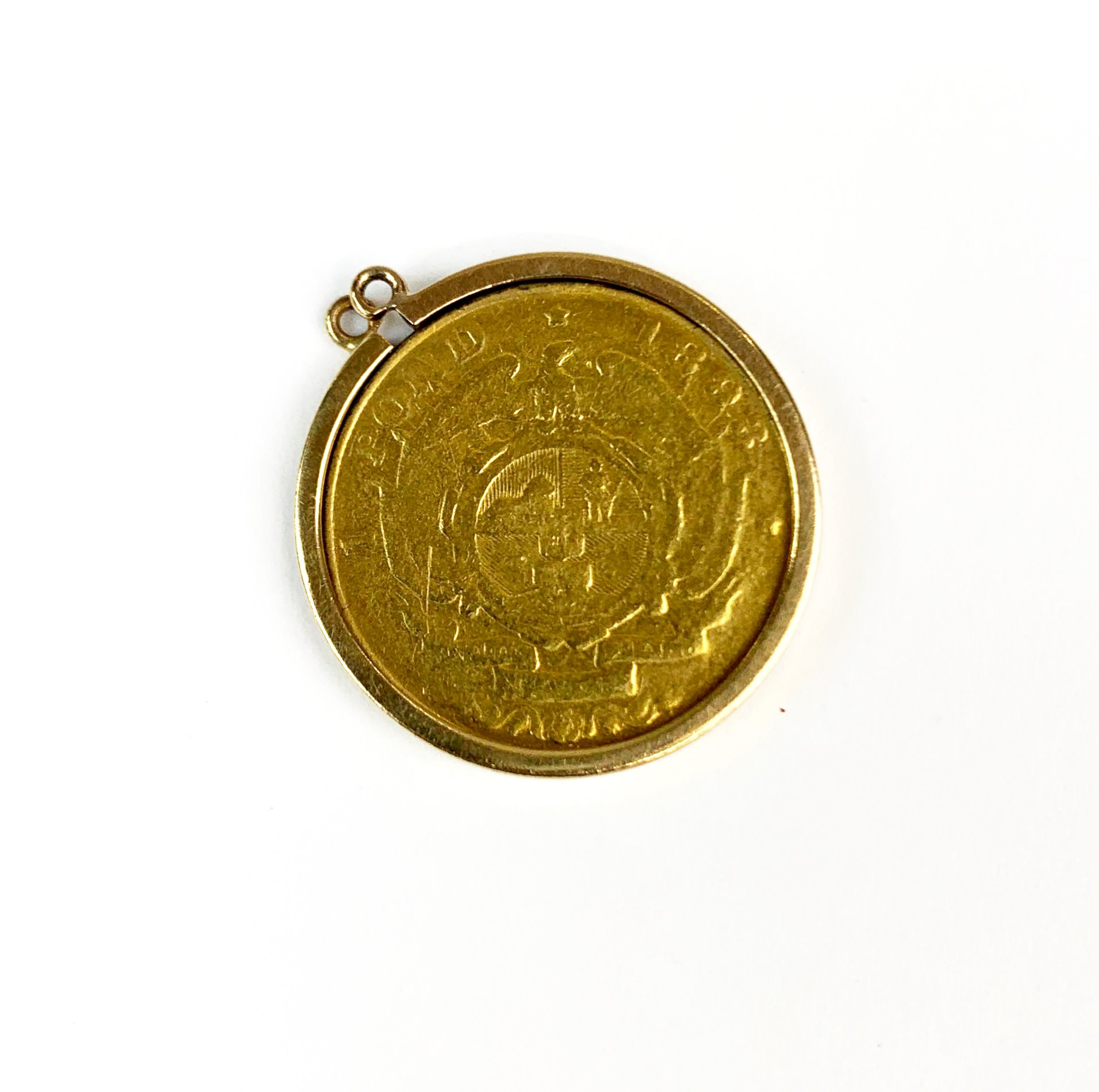 An 1893 South African gold £1 coin with 9ct gold mount. - Image 2 of 3