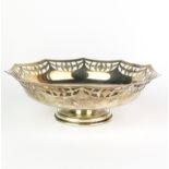 A hallmarked silver pierced dish, dia. 15.5cm.