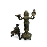 Two 19th C Indian bronze figures, tallest H. 11cm.