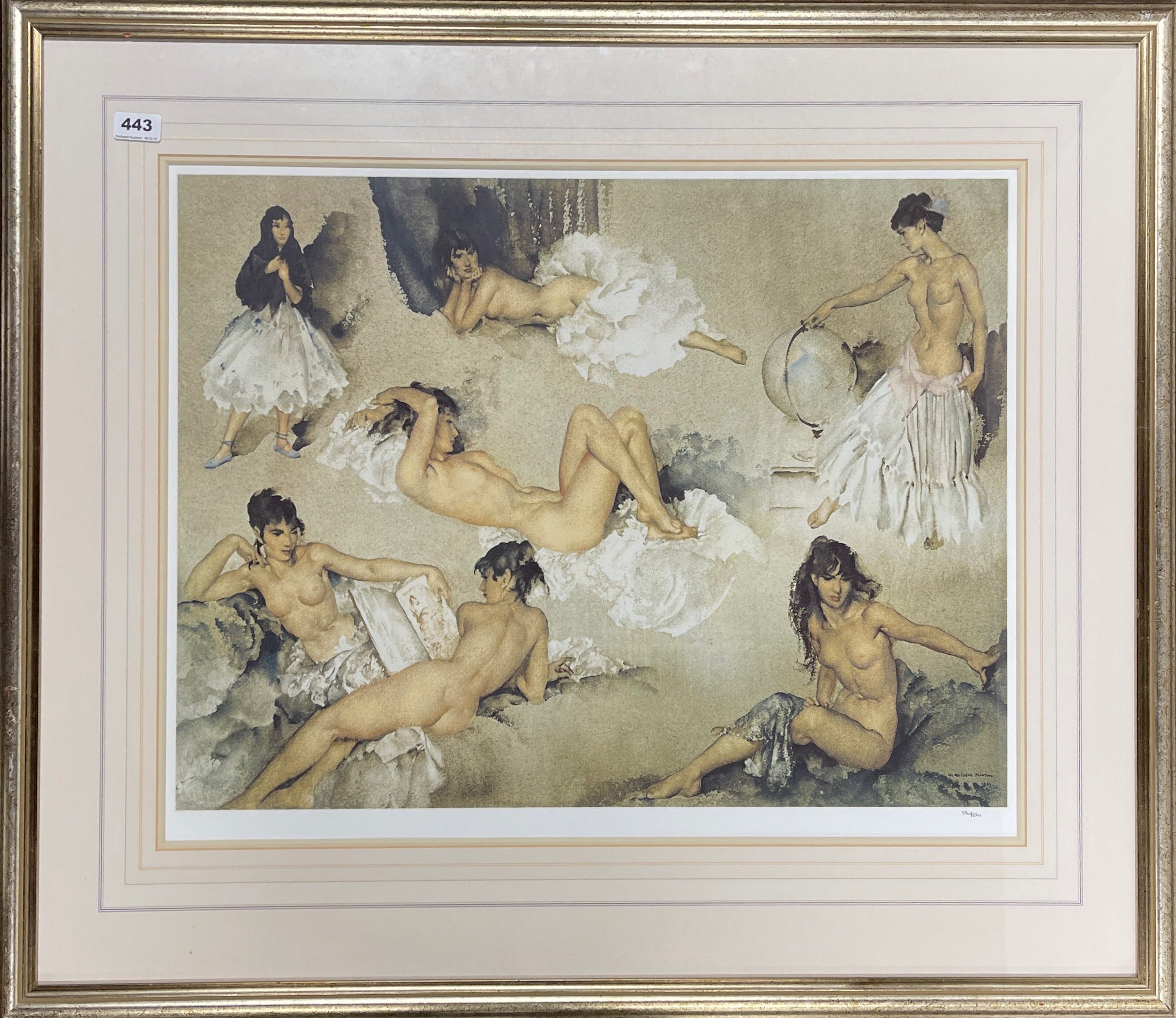 A large limited edition 180/850 lithograph after William Russell Flint (1880 - 1969), frame 81 x