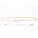 A 9ct yellow gold chain necklace, L. 48cm, together with a 9ct yellow gold bracelet both with the