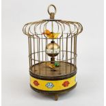 A Chinese enamelled bird cage clock, H. 20cm.