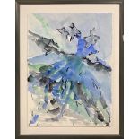 A large framed abstract watercolour (no glass), frame size 73 x 93cm.