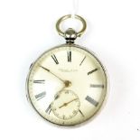 A gent's Edward Hird of Ambleside hallmarked silver pocket watch. Appears to be partially working.