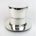 A silver plated top hat ice bucket, H. 17cm.