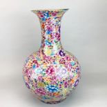 A large Chinese hand enamelled porcelain vase with a thousand flowers decoration, H. 56.