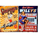 Two reproduction metal advertising signs, 50 x 70cm.