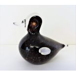 Signed Wedgwood Speckled Glass Duck c. 1970's. Signed Wedgwood Speckled Glass Duck. A lovely brown