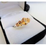 Sterling Silver 2 carat Citrine Ring NEW with Gift Pouch. A beautiful sterling silver ring set