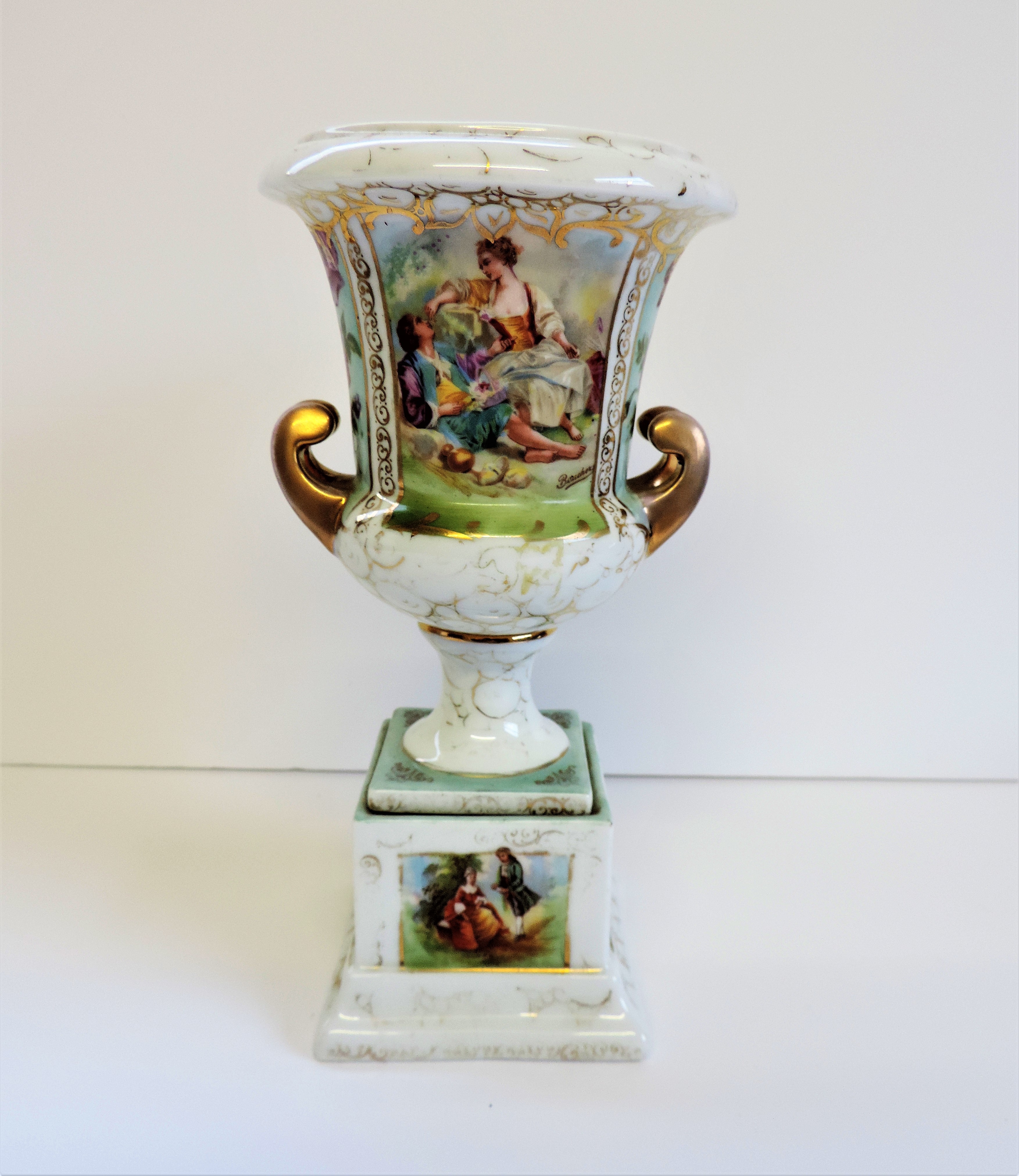 Antique Vincennes French Porcelain Vase/Urn Signed Boucher Hand Painted & Gilded.A fine quality - Image 3 of 9