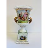 Antique Vincennes French Porcelain Vase/Urn Signed Boucher Hand Painted & Gilded.A fine quality
