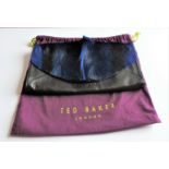 Ted Baker London Leather Clutch Bag French Bulldog Lining. Designer Ted Baker leather clutch bag