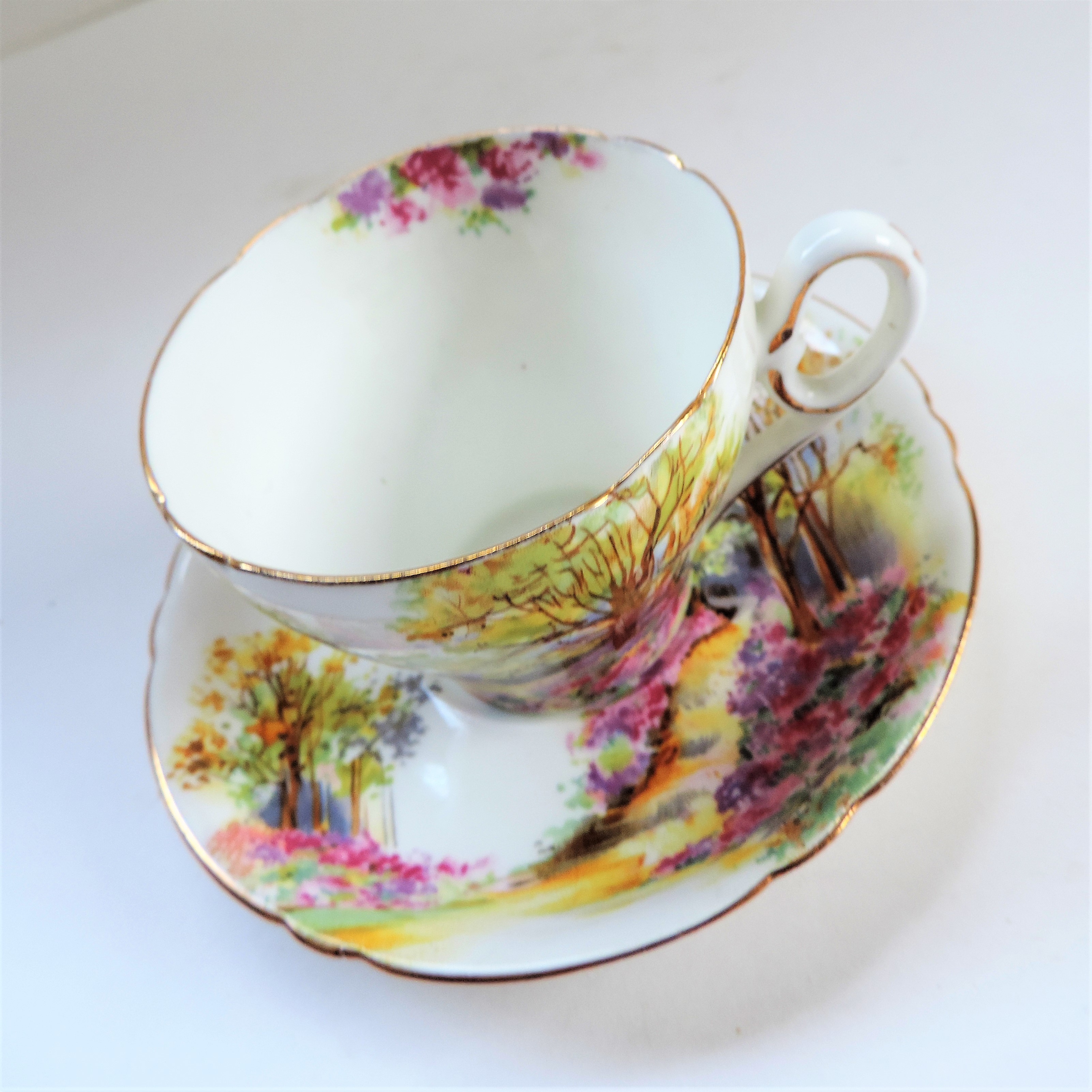 Vintage Shelley Bone China 'England Charm' Cup and Saucer. A fine quality Shelley bone china tea cup - Image 4 of 6