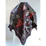 Vintage Italian Silk Scarf Hand Rolled 76cm Square. A beautiful vintage Italian silk scarf hand