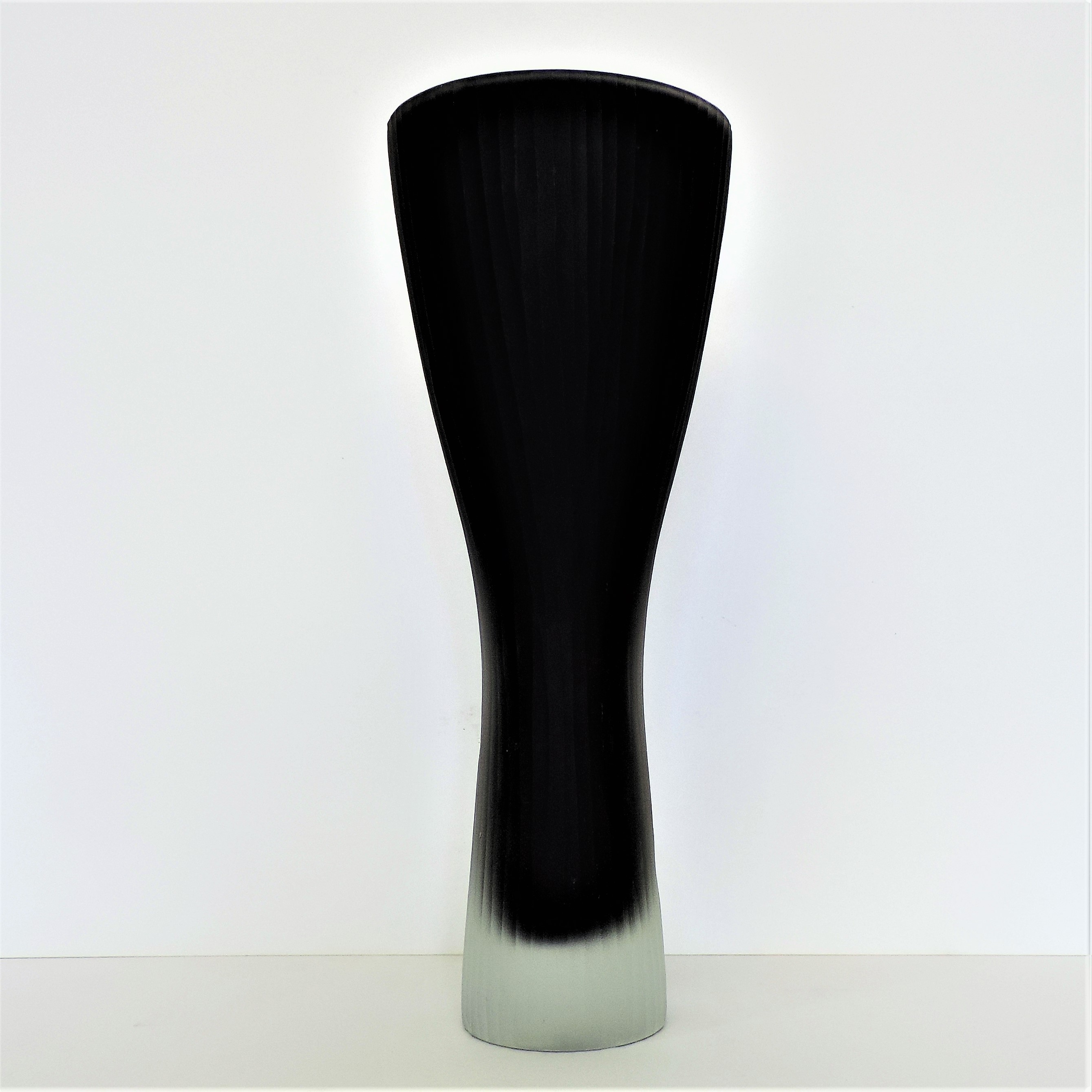 Black Sommerso Art Glass Trumpet Vase 32cm High. A studio art glass vase in sommerso black to - Image 2 of 5