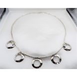 Retro 925 Sterling Silver Necklace. A fabulous designer sterling silver necklace 16 inches long
