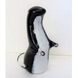 Signed Wedgwood Glasss Black & White Otter. A lovely black & white glass sculpture of an otter. Made