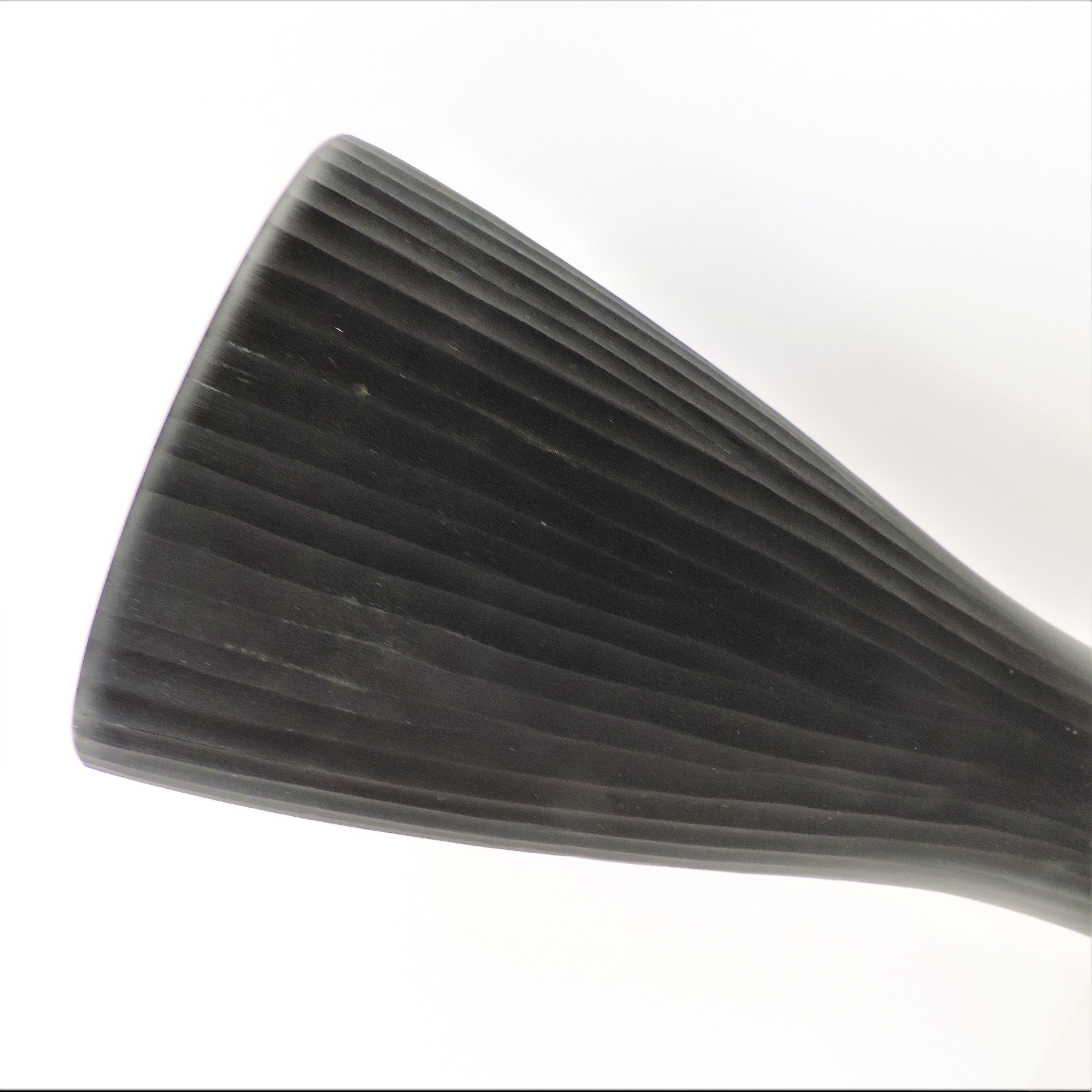 Black Sommerso Art Glass Trumpet Vase 32cm High. A studio art glass vase in sommerso black to - Image 3 of 5