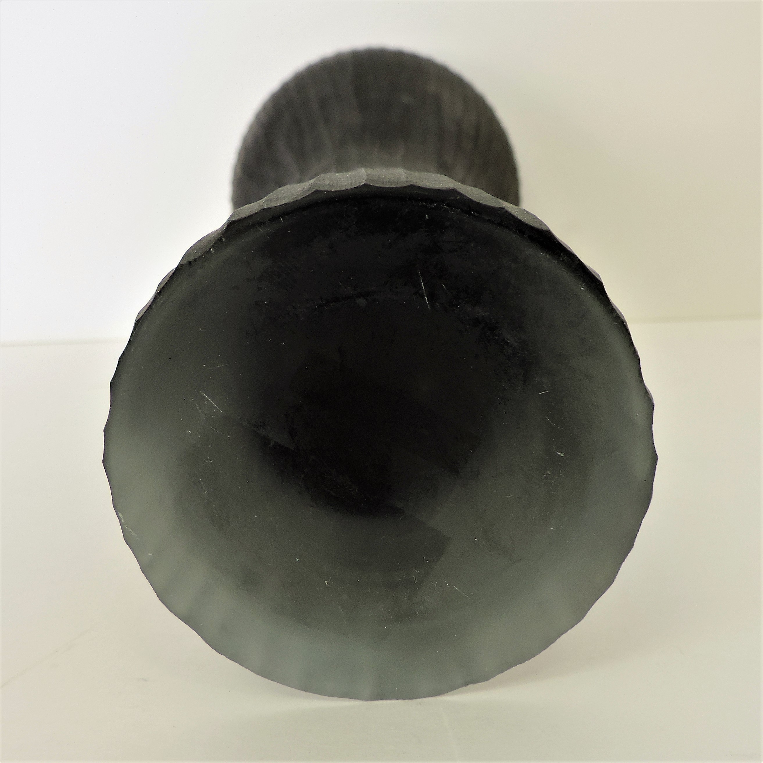 Black Sommerso Art Glass Trumpet Vase 32cm High. A studio art glass vase in sommerso black to - Image 5 of 5