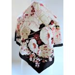Vintage French Silk Scarf Hand Rolled 65cm Square. A gorgeous vintage silk scarf 65cm square made in