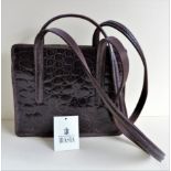 Francesco Biasial Brown Calf Leather Handbag Made in Italy NEW. A genuine brown calf leather handbag