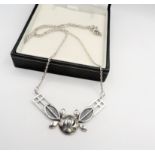 Sterling Silver Mackintosh Style Necklace. This lovely sterling silver necklace is 16 inches in