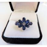 Sterling Silver 5 carat Sapphire Ring 'NEW' with Gift Pouch. A stunning sterling silver ring set