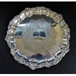 Circa 1930's Travis Wilson & Co Silver Plate Salver. A fine quality silver plate salver/card tray