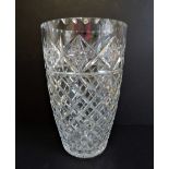 Antique Edwardian Hand Cut Crystal Vase 31cm Tall. A magnificant antique Edwardian diamond cut