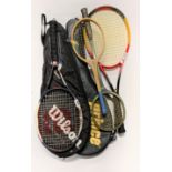 Two good tennis rackets and two badminton racket.
