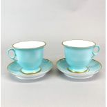 A pair unusual large Limoges porcelain cups and saucers, cup Dia. 12cm, H. 10cm.