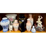 A group of mixed ceramic items.