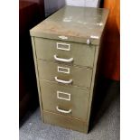 An 'Art Metal' Three drawer filing cabinet, 78 x 62 x 37cm.