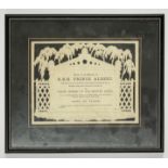 A rare framed 1861 pressed and cut paper memorial for HRH Prince Albert, frame size 31 x 27cm.