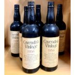 Six bottles of 1956 Cavendish vintage Vanda liquer with a bottle of 1961 Cavendish.