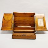 An early 20th century golden oak stationery box, 15 x 23 x 32cm.