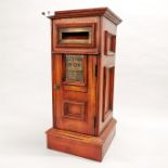 A hotel style mahogany letterbox cabinet, H. 50cm.