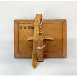 A 19th century expanding leather writing case with embossed initials A K B O for sir Algenon Kerr