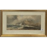 A 19th century framed coastal watercolour signed G L Hall, 1873. Frame size 66 x 40cm.