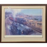 A framed pencil signed limited edition 125/750 print 'From City to Sea, Old Leigh 1959' by RJ