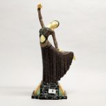 A large Art Deco style resin figure of a dancer, H. 49cm.