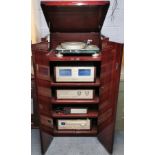 A Marantz music/ stereo cabinet containing a Marantz Esotec Series JT1000 direct drive turntable