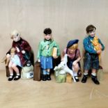 A group of four Royal Doulton figurines of evacuee children, tallest H. 22cm.