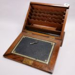 An early 20th century drop front walnut stationery box and writing slope, 36 x 22 x 26cm.